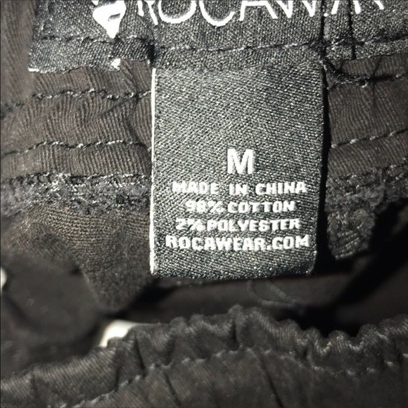 Vintage 90s ROCAWEAR Cargo Jogger Pants Black zipper details size M - Picture 5 of 9